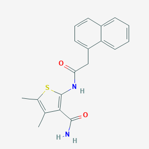 molecular formula C19H18N2O2S B321230 4,5-Dimethyl-2-[(1-naphthylacetyl)amino]-3-thiophenecarboxamide 