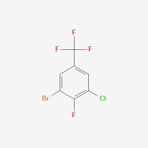 molecular formula C7H2BrClF4 B3212308 Benzene, 1-bromo-3-chloro-2-fluoro-5-(trifluoromethyl)- CAS No. 109919-27-9