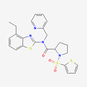 N-(4-ethylbenzo[d]thiazol-2-yl)-N-(pyridin-2-ylmethyl)-1-(thiophen-2-ylsulfonyl)pyrrolidine-2-carboxamide