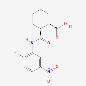 molecular formula C14H15FN2O5 B321243 2-({2-Fluoro-5-nitroanilino}carbonyl)cyclohexanecarboxylic acid 