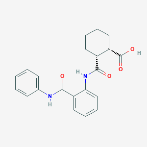 molecular formula C21H22N2O4 B321245 (1S,2R)-2-[[2-(phenylcarbamoyl)phenyl]carbamoyl]cyclohexane-1-carboxylic acid 