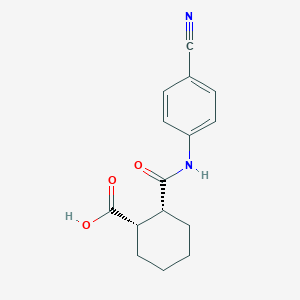 molecular formula C15H16N2O3 B321247 (1S,2R)-2-[(4-cyanophenyl)carbamoyl]cyclohexane-1-carboxylic acid 