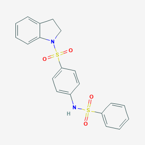 molecular formula C20H18N2O4S2 B321249 N-[4-(2,3-dihydro-1H-indol-1-ylsulfonyl)phenyl]benzenesulfonamide 
