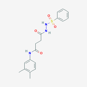 molecular formula C18H21N3O4S B321250 N-(3,4-dimethylphenyl)-4-oxo-4-[2-(phenylsulfonyl)hydrazino]butanamide 