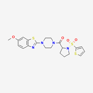 (4-(6-Methoxybenzo[d]thiazol-2-yl)piperazin-1-yl)(1-(thiophen-2-ylsulfonyl)pyrrolidin-2-yl)methanone