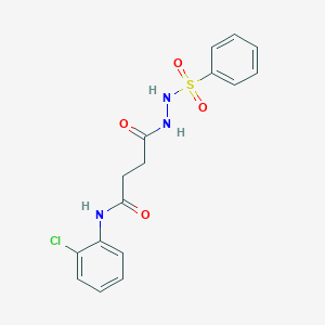 molecular formula C16H16ClN3O4S B321251 N-(2-chlorophenyl)-4-oxo-4-[2-(phenylsulfonyl)hydrazino]butanamide 