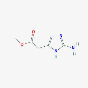molecular formula C6H9N3O2 B3212512 Methyl 2-(2-amino-1H-imidazol-4-yl)acetate CAS No. 110295-90-4
