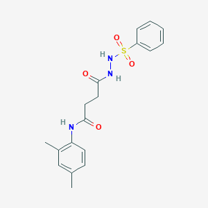 molecular formula C18H21N3O4S B321252 N-(2,4-dimethylphenyl)-4-oxo-4-[2-(phenylsulfonyl)hydrazino]butanamide 