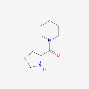 molecular formula C9H16N2OS B3212547 1-(1,3-Thiazolidine-4-carbonyl)piperidine CAS No. 1103920-61-1