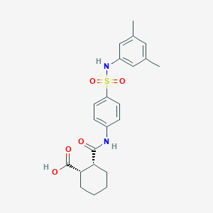 molecular formula C22H26N2O5S B321255 (1S,2R)-2-[[4-[(3,5-dimethylphenyl)sulfamoyl]phenyl]carbamoyl]cyclohexane-1-carboxylic acid 