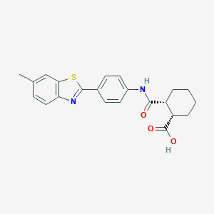 molecular formula C22H22N2O3S B321256 2-{[4-(6-Methyl-1,3-benzothiazol-2-yl)anilino]carbonyl}cyclohexanecarboxylic acid 