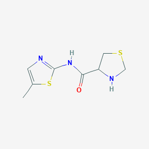 molecular formula C8H11N3OS2 B3212577 N-(5-methyl-1,3-thiazol-2-yl)-1,3-thiazolidine-4-carboxamide CAS No. 1104465-67-9