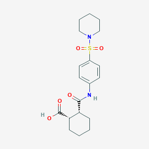 molecular formula C19H26N2O5S B321261 2-{[4-(Piperidin-1-ylsulfonyl)anilino]carbonyl}cyclohexanecarboxylic acid 