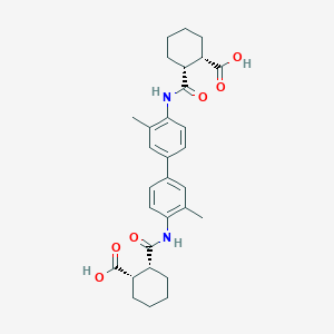 molecular formula C30H36N2O6 B321264 2-{[(4'-{[(2-Carboxycyclohexyl)carbonyl]amino}-3,3'-dimethyl[1,1'-biphenyl]-4-yl)amino]carbonyl}cyclohexanecarboxylic acid 