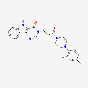 molecular formula C25H27N5O2 B3212663 3-(3-(4-(2,4-dimethylphenyl)piperazin-1-yl)-3-oxopropyl)-3H-pyrimido[5,4-b]indol-4(5H)-one CAS No. 1105204-70-3