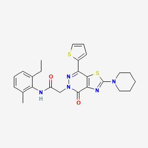N-(2-ethyl-6-methylphenyl)-2-(4-oxo-2-(piperidin-1-yl)-7-(thiophen-2-yl)thiazolo[4,5-d]pyridazin-5(4H)-yl)acetamide