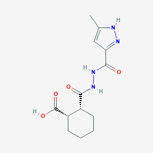 2-({2-[(3-methyl-1H-pyrazol-5-yl)carbonyl]hydrazino}carbonyl)cyclohexanecarboxylic acid