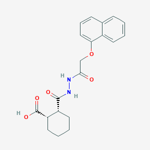 molecular formula C20H22N2O5 B321270 2-({2-[(1-Naphthyloxy)acetyl]hydrazino}carbonyl)cyclohexanecarboxylic acid 