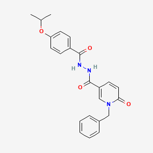 molecular formula C23H23N3O4 B3212705 1-benzyl-N'-(4-isopropoxybenzoyl)-6-oxo-1,6-dihydropyridine-3-carbohydrazide CAS No. 1105213-14-6