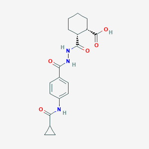 molecular formula C19H23N3O5 B321271 (1S,2R)-2-[[[4-(cyclopropanecarbonylamino)benzoyl]amino]carbamoyl]cyclohexane-1-carboxylic acid 