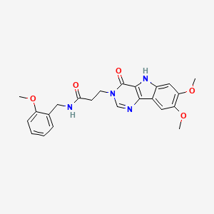 molecular formula C23H24N4O5 B3212722 3-(7,8-dimethoxy-4-oxo-4,5-dihydro-3H-pyrimido[5,4-b]indol-3-yl)-N-(2-methoxybenzyl)propanamide CAS No. 1105215-30-2