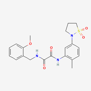 N'-[5-(1,1-dioxo-1,2-thiazolidin-2-yl)-2-methylphenyl]-N-[(2-methoxyphenyl)methyl]oxamide