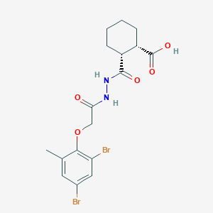 2-({2-[(2,4-Dibromo-6-methylphenoxy)acetyl]hydrazino}carbonyl)cyclohexanecarboxylic acid