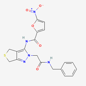 molecular formula C19H17N5O5S B3212735 N-(2-(2-(benzylamino)-2-oxoethyl)-4,6-dihydro-2H-thieno[3,4-c]pyrazol-3-yl)-5-nitrofuran-2-carboxamide CAS No. 1105217-86-4