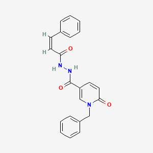 molecular formula C22H19N3O3 B3212740 (Z)-1-benzyl-6-oxo-N'-(3-phenylacryloyl)-1,6-dihydropyridine-3-carbohydrazide CAS No. 1105220-38-9