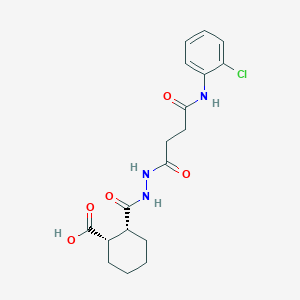 molecular formula C18H22ClN3O5 B321276 (1S,2R)-2-[[[4-(2-chloroanilino)-4-oxobutanoyl]amino]carbamoyl]cyclohexane-1-carboxylic acid 
