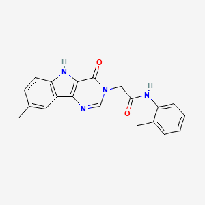 molecular formula C20H18N4O2 B3212790 2-(8-methyl-4-oxo-4,5-dihydro-3H-pyrimido[5,4-b]indol-3-yl)-N-(o-tolyl)acetamide CAS No. 1105232-89-0