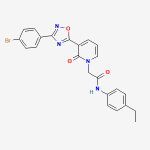 molecular formula C23H19BrN4O3 B3212795 2-(3-(3-(4-bromophenyl)-1,2,4-oxadiazol-5-yl)-2-oxopyridin-1(2H)-yl)-N-(4-ethylphenyl)acetamide CAS No. 1105234-19-2