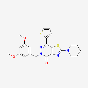 molecular formula C23H24N4O3S2 B3212806 5-(3,5-dimethoxybenzyl)-2-(piperidin-1-yl)-7-(thiophen-2-yl)thiazolo[4,5-d]pyridazin-4(5H)-one CAS No. 1105234-52-3