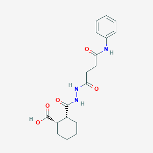 molecular formula C18H23N3O5 B321283 (1S,2R)-2-[[(4-anilino-4-oxobutanoyl)amino]carbamoyl]cyclohexane-1-carboxylic acid 