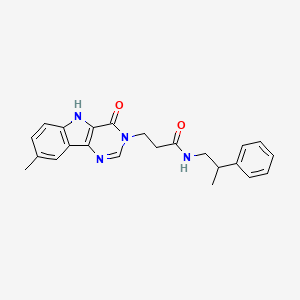 3-(8-methyl-4-oxo-4,5-dihydro-3H-pyrimido[5,4-b]indol-3-yl)-N-(2-phenylpropyl)propanamide