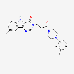molecular formula C26H29N5O2 B3212858 3-(3-(4-(2,3-dimethylphenyl)piperazin-1-yl)-3-oxopropyl)-8-methyl-3H-pyrimido[5,4-b]indol-4(5H)-one CAS No. 1105247-90-2