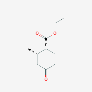 molecular formula C10H16O3 B3212874 Cyclohexanecarboxylic acid, 2-methyl-4-oxo-, ethyl ester, cis- CAS No. 110559-81-4