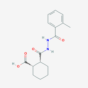 molecular formula C16H20N2O4 B321288 (1S,2R)-2-[[(2-methylbenzoyl)amino]carbamoyl]cyclohexane-1-carboxylic acid 