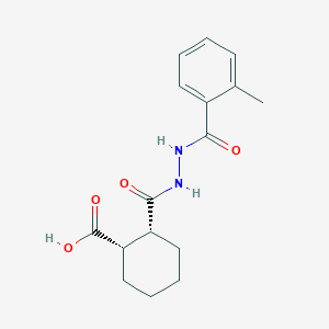 molecular formula C16H20N2O4 B321288 2-{[2-(2-methylbenzoyl)hydrazino]carbonyl}cyclohexanecarboxylic acid 