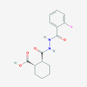 molecular formula C15H17IN2O4 B321291 (1S,2R)-2-[[(2-iodobenzoyl)amino]carbamoyl]cyclohexane-1-carboxylic acid 