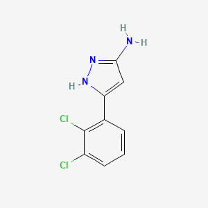 molecular formula C9H7Cl2N3 B3212913 5-(2,3-二氯苯基)-1H-吡唑-3-胺 CAS No. 1107061-04-0