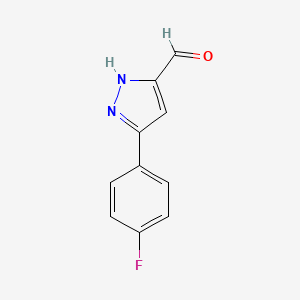 1H-Pyrazole-3-carboxaldehyde, 5-(4-fluorophenyl)-