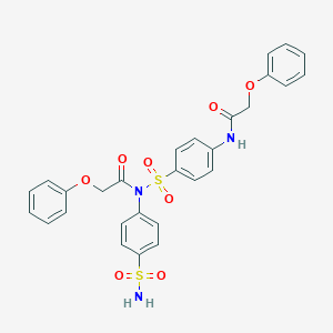 molecular formula C28H25N3O8S2 B321294 2-phenoxy-N-({4-[(phenoxyacetyl)amino]phenyl}sulfonyl)-N-(4-sulfamoylphenyl)acetamide 