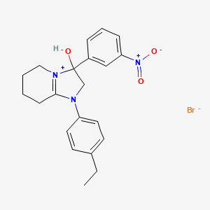 1-(4-Ethylphenyl)-3-hydroxy-3-(3-nitrophenyl)-2,3,5,6,7,8-hexahydroimidazo[1,2-a]pyridin-1-ium bromide