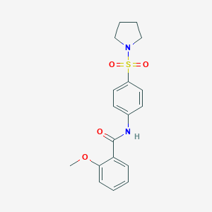 molecular formula C18H20N2O4S B321298 2-methoxy-N-[4-(1-pyrrolidinylsulfonyl)phenyl]benzamide 