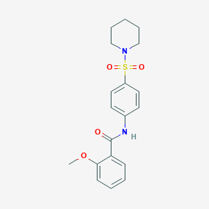 molecular formula C19H22N2O4S B321299 2-methoxy-N-[4-(1-piperidinylsulfonyl)phenyl]benzamide 