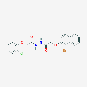 molecular formula C20H16BrClN2O4 B321306 N'-{[(1-bromo-2-naphthyl)oxy]acetyl}-2-(2-chlorophenoxy)acetohydrazide 