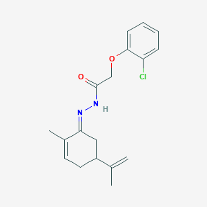molecular formula C18H21ClN2O2 B321307 2-(2-chlorophenoxy)-N'-(5-isopropenyl-2-methyl-2-cyclohexen-1-ylidene)acetohydrazide 
