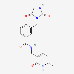N-[(4,6-dimethyl-2-oxo-1,2-dihydropyridin-3-yl)methyl]-3-[(2,5-dioxoimidazolidin-1-yl)methyl]benzamide