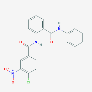 molecular formula C20H14ClN3O4 B321312 4-chloro-3-nitro-N-[2-(phenylcarbamoyl)phenyl]benzamide 